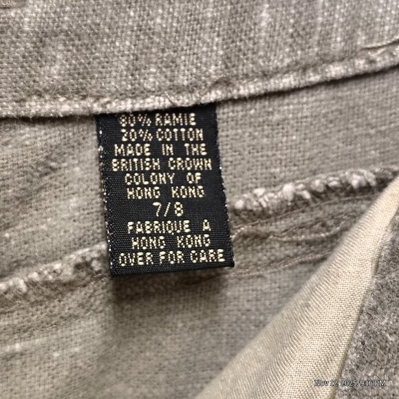 Vintage 90s Express Khaki Olive Jeans High Waisted Tapered Wide Leg Baggy - Picture 10 of 11